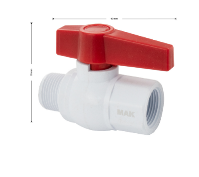 GFmark 473 Кран шаровой 3/4" п/м ручка полипропиленовый из АБС - пластика, белый