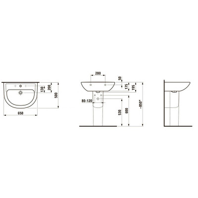 Laufen Pro 8.1995.1.000.000.1 полупьедестал для раковины, белый