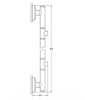 FBS Standard STA 074 штанга для аксессуаров «UNIVERSAL», двухпозиционная, 57 см, хром