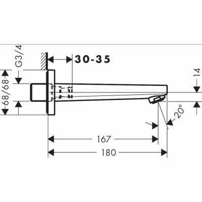 Излив для смесителя Hansgrohe Metropol 32542000 хром