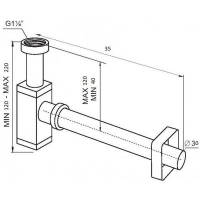 Сифон для раковины SantiLine SL-118 хром