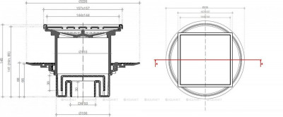 Трап для душа Pestan Confluo Standard 15х15 Plate Vertical 13702561  Полипропилен