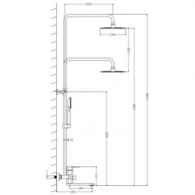 Душевая стойка со смесителем Frap нерж сталь, сатин (F24805)