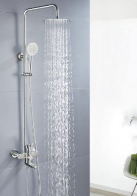 Душевая стойка со смесителем Frap нерж сталь, сатин (F24805)