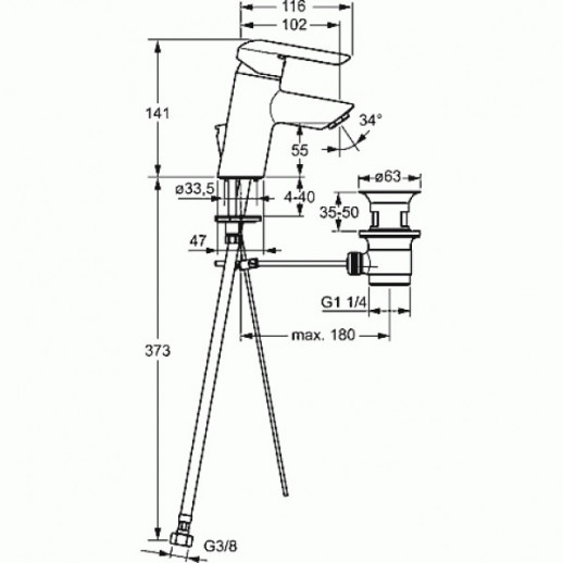 Hansa Vantis NEW 52402273 смеситель для раковины с д/к, хром