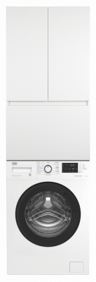 Шкаф для ванной Misty Амур 60 над стиральной машиной с Б/К белый 60х110 (Э-Ам08060-012Бк)