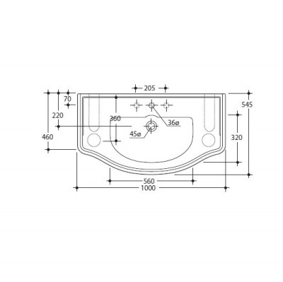 KERASAN Retro 1050 bi*1 раковина 100 см х 54,5 см, белая
