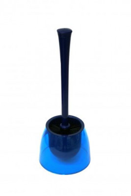 Ёрш Primanova пластиковый прозрачно-синий с черной туалетной щеткой, NEON, 38.5х15х15 см пластик M-E19-26-13
