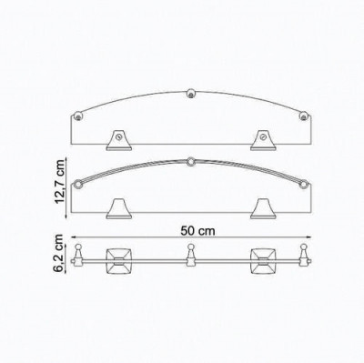 WasserKRAFT Wern K-2544 полка стеклянная, хром