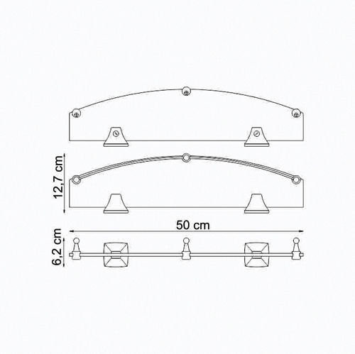 WasserKRAFT Wern K-2544 полка стеклянная, хром