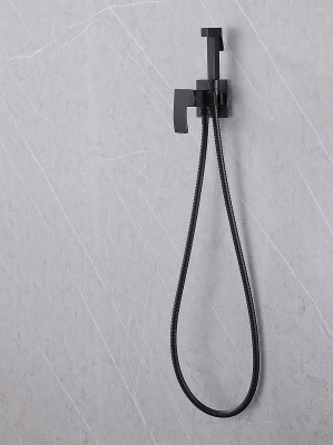 Гигиенический душ со смесителем Abber Wasserfall AF8625B черный матовый