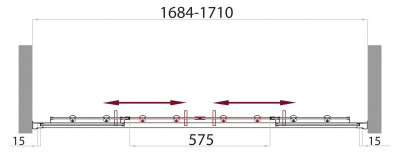 Шторка на ванну BelBagno UNO-VF-2-170/145-P-Cr