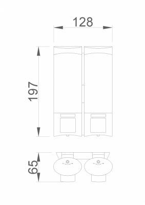 Двойной дозатор для мыла нажимной.Nofer 03032.T