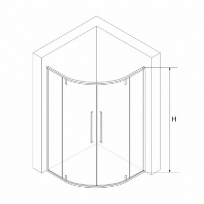 Душевой уголок RGW SV-53B Stilvoll 800x800 мм полукруглый стекло прозрачное профиль черный (06325388-14)