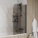 Шторка на ванну 80х140 см Maretti Valentina VA41R8014098-560, профиль черный/тонированное стекло  (VA41R8014098-560)