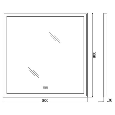 Зеркало с сенсорным выключателем и подогревом Belbagno spc-grt-800-800-led-tch-warm, 80 см