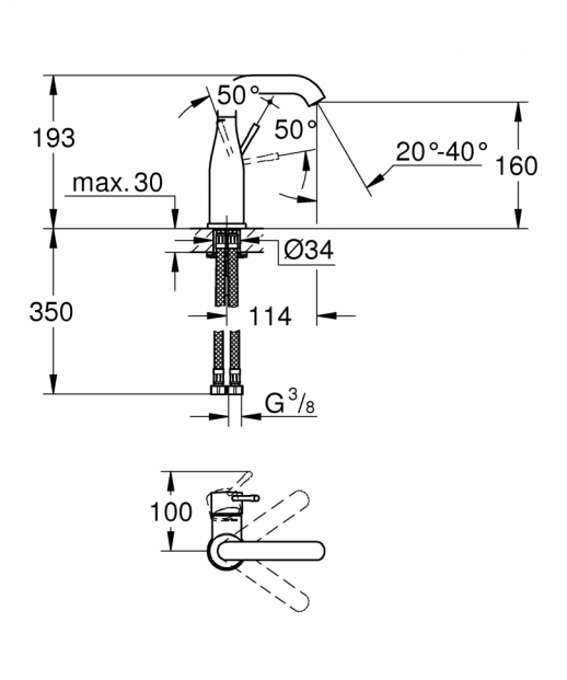 Смеситель для раковины Grohe Essence 23463001