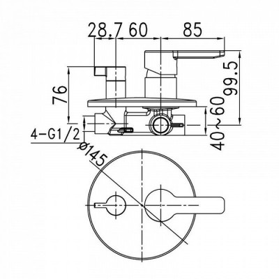 Смеситель для ванны с душем IDDIS Sena (SENSB00i67), дизайн современный