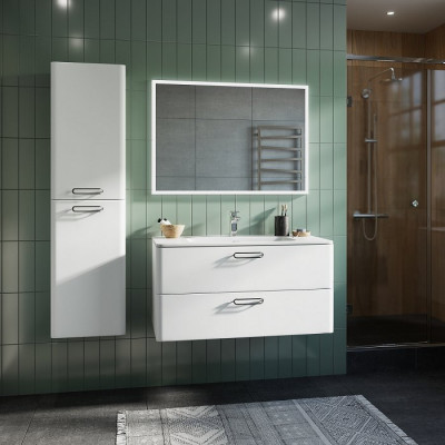 Тумба с раковиной IDDIS Brick 100 подвесная белая (BRI10W1i95K), дизайн современный