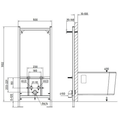 Инсталляция Allen Brau Base 9.30001.20 для биде синяя