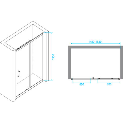 Душевая дверь RGW Passage PA-14 W 150 41081415-15 прозрачная профиль белый