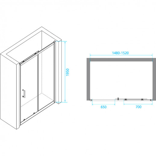 Душевая дверь RGW Passage PA-14 W 150 41081415-15 прозрачная профиль белый