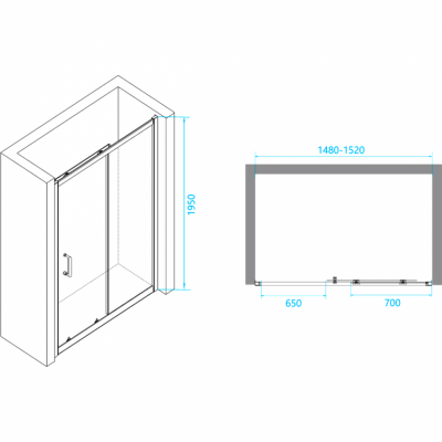 Душевая дверь RGW Passage PA-14 W 150 41081415-15 прозрачная профиль белый