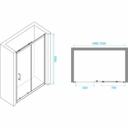Душевая дверь RGW Passage PA-14 W 150 41081415-15 прозрачная профиль белый
