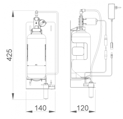 Автоматический дозатор для жидкого мыла скрытый за зеркалом (глянцевая нержавеющая сталь) NOFER Automatics 03107.B