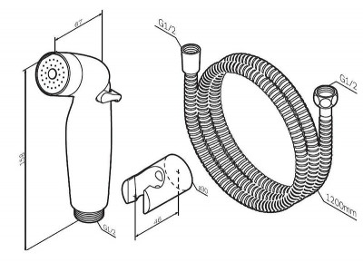 Гигиенический душ AM.PM F0202032 хром настенный без смесителя