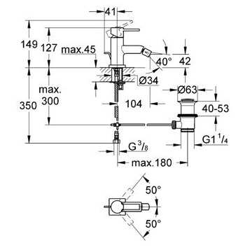 Grohe Allure 32147000 смеситель для биде с д/к, хром