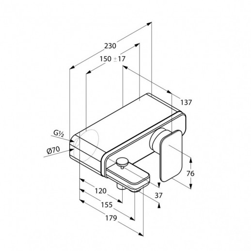 Смеситель для ванны KLUDI E2 хром 494450575