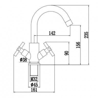Смеситель для кухни Fmark FS8422H, черный