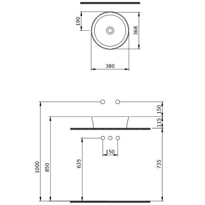 Раковина-чаша Berges Ego SL 38 181011 белая глянцевая круглая