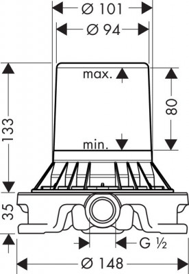 AXOR 10452180 cкрытая часть смесителя для ванны,  для установки на полу, 1/2’