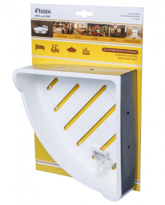 Полка FIXSEN Hotel угловая одноэтажная с пластиковой вставкой (FX-31003D), цвет хром