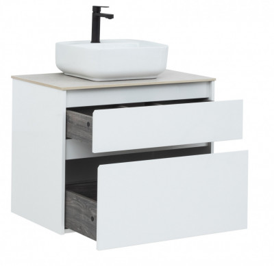 Тумба под раковину Aquanet Nova Lite 75 белый (2 ящика) подвесная (00242272)