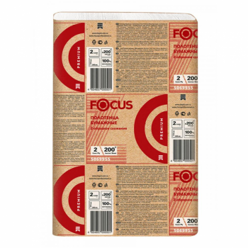 Полотенца Focus Premium Z сложения, 2 сл, 24х21,5 см, 200 листов