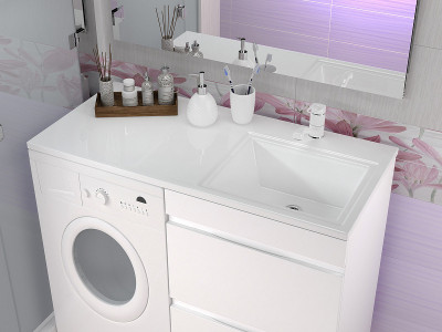 Раковина Style Line Estetus Даллас 100 R СС-00002392 на стиральную машину белая прямоугольная