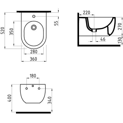 Биде подвесное Bien Vokha MDBA05201VD1W5000 белое