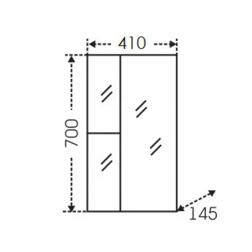 Зеркальный шкаф СаНта "Ника-400" фацет, прав, белый