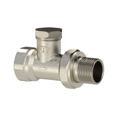 Клапан для радиатора регулировочный прямой, латунь, ВР-НР, никелированный, РосТурПласт 3/4 (39487)