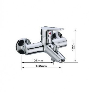 KorDi Reuss KD 7604 - D71 смеситель для ванны и душа, хром
