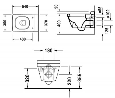 Унитаз Duravit 2 ND Floor 2220090000 без сиденья