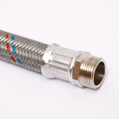 Гибкая подводка для воды UNI-FITT НВ 1" 100 см оплетка из нержавеющей стали антивибрационная (504S4410)