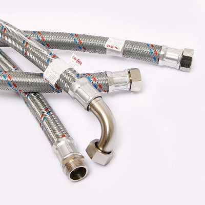 Гибкая подводка для воды UNI-FITT НВ 1" 100 см оплетка из нержавеющей стали антивибрационная (504S4410)