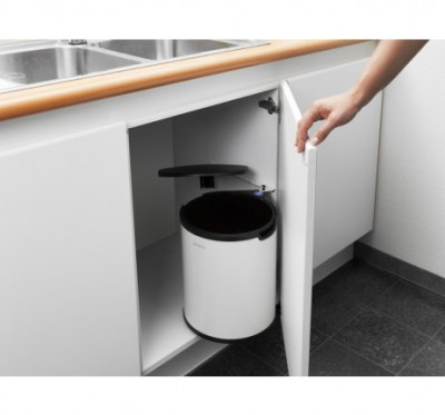 Brabantia 428081 ведро для мусора встраиваемое, белый, 15 л