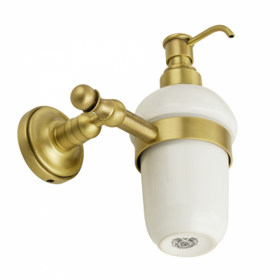 Дозатор жидкого мыла в настенном держателе MIGLIORE Mirella 17165, керамика/бронза