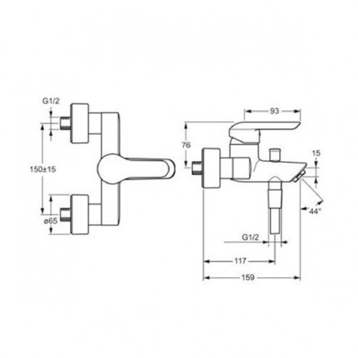 Hansa Vantis NEW 52442173 смеситель для ванны, хром