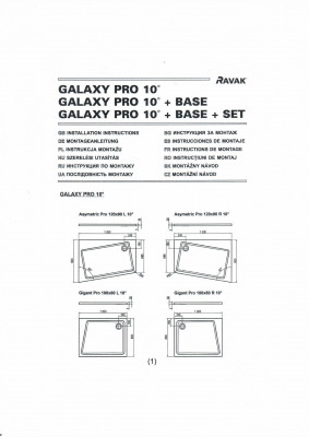 RAVAK XA95G70101P Панель Asymetric Pro Set 10° с креплением правая белый